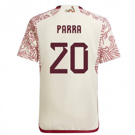 Kandiny Damen Mexikanische Rodrigo Parra #20 Wunder Weiß Rot Auswärtstrikot Trikot 22-24 T-shirt