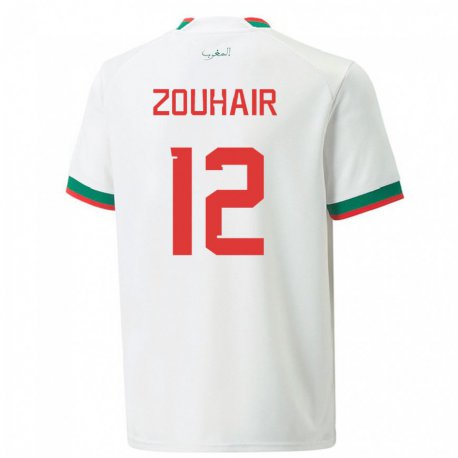 Kandiny Damen Marokkanische Assia Zouhair #12 Weiß Auswärtstrikot Trikot 22-24 T-shirt