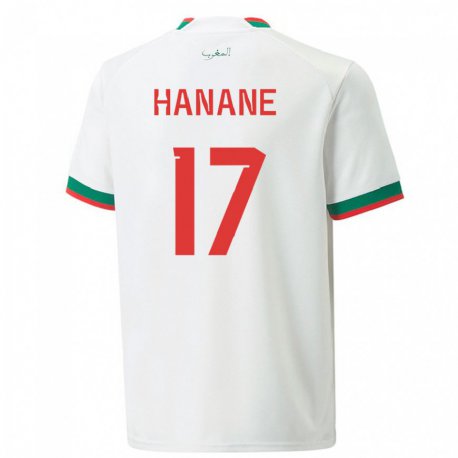 Kandiny Damen Marokkanische Hanane Ait El Haj #17 Weiß Auswärtstrikot Trikot 22-24 T-shirt