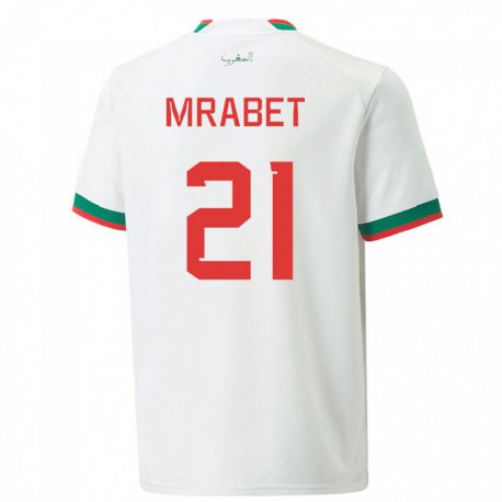 Kandiny Damen Marokkanische Yasmin Mrabet #21 Weiß Auswärtstrikot Trikot 22-24 T-shirt