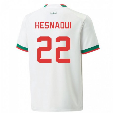 Kandiny Damen Marokkanische Hind Hesnaoui #22 Weiß Auswärtstrikot Trikot 22-24 T-shirt