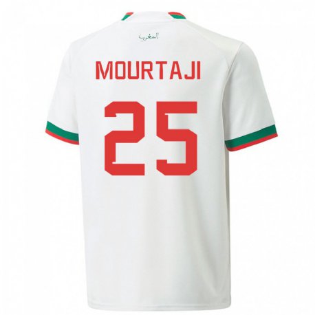 Kandiny Damen Marokkanische Chaymaa Mourtaji #25 Weiß Auswärtstrikot Trikot 22-24 T-shirt