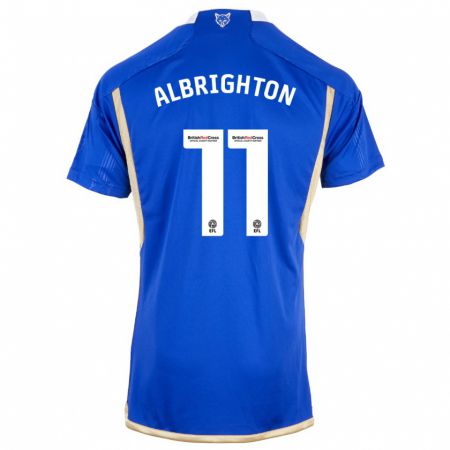Kandiny Kinder Marc Albrighton #11 Blau Heimtrikot Trikot 2023/24 T-Shirt