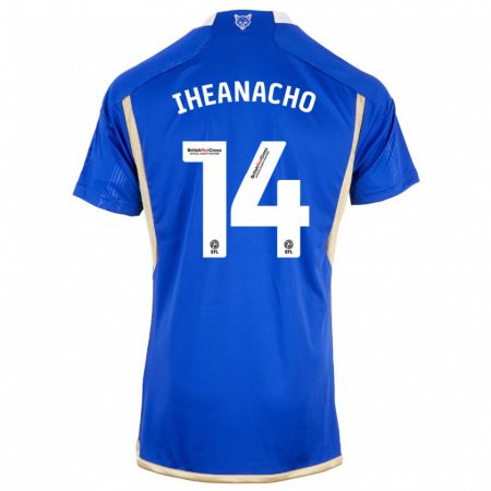 Kandiny Kinder Kelechi Iheanacho #14 Blau Heimtrikot Trikot 2023/24 T-Shirt