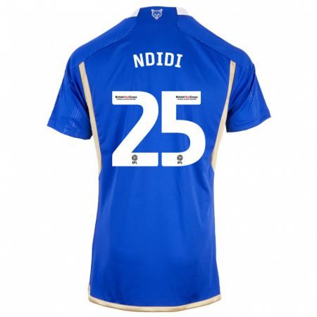 Kandiny Kinder Wilfred Ndidi #25 Blau Heimtrikot Trikot 2023/24 T-Shirt