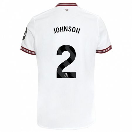 Kandiny Kinder Ben Johnson #2 Weiß Auswärtstrikot Trikot 2023/24 T-Shirt