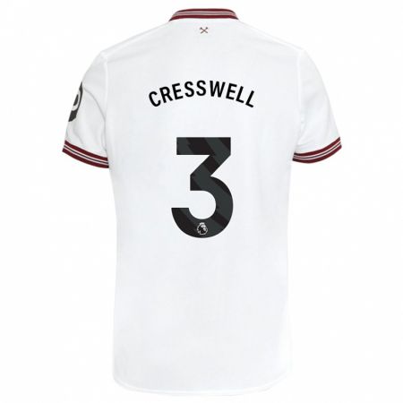Kandiny Kinder Aaron Cresswell #3 Weiß Auswärtstrikot Trikot 2023/24 T-Shirt
