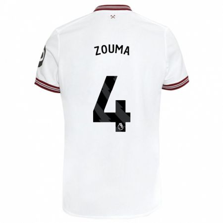 Kandiny Kinder Kurt Zouma #4 Weiß Auswärtstrikot Trikot 2023/24 T-Shirt