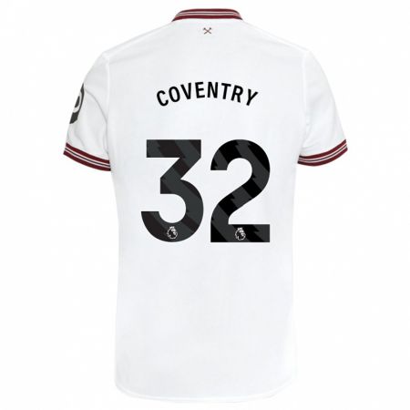Kandiny Kinder Conor Coventry #32 Weiß Auswärtstrikot Trikot 2023/24 T-Shirt