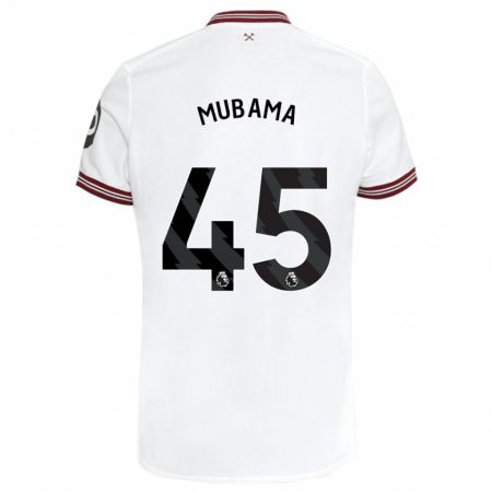 Kandiny Kinder Divin Mubama #45 Weiß Auswärtstrikot Trikot 2023/24 T-Shirt