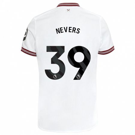 Kandiny Kinder Thierry Nevers #39 Weiß Auswärtstrikot Trikot 2023/24 T-Shirt
