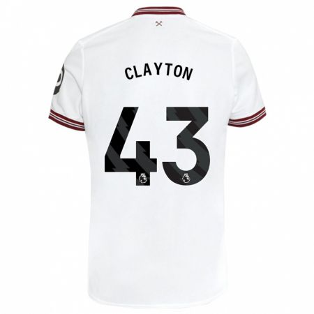 Kandiny Kinder Regan Clayton #43 Weiß Auswärtstrikot Trikot 2023/24 T-Shirt