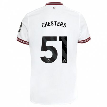 Kandiny Kinder Dan Chesters #51 Weiß Auswärtstrikot Trikot 2023/24 T-Shirt