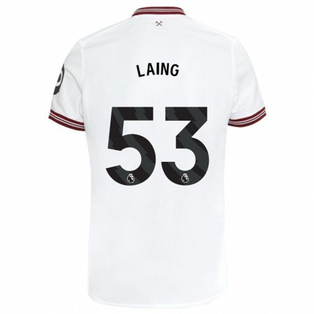 Kandiny Kinder Levi Laing #53 Weiß Auswärtstrikot Trikot 2023/24 T-Shirt