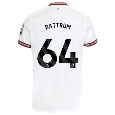 Kandiny Kinder Ryan Battrum #64 Weiß Auswärtstrikot Trikot 2023/24 T-Shirt