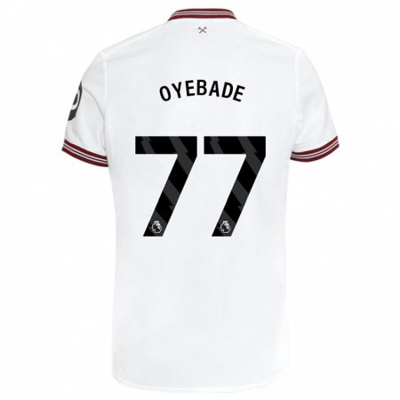 Kandiny Kinder Rayan Oyebade #77 Weiß Auswärtstrikot Trikot 2023/24 T-Shirt