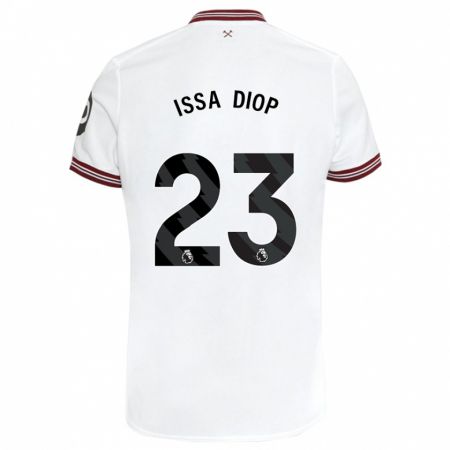 Kandiny Kinder Issa Diop #23 Weiß Auswärtstrikot Trikot 2023/24 T-Shirt