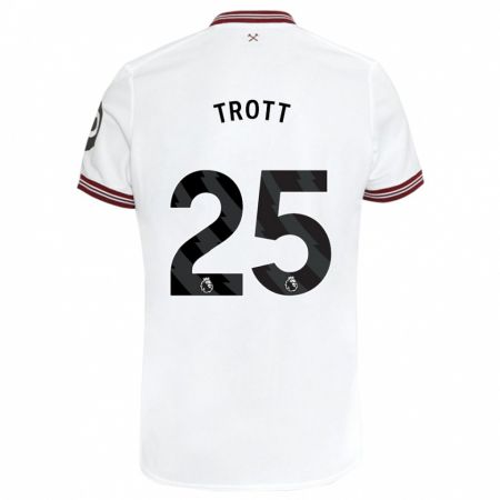 Kandiny Kinder Nathan Trott #25 Weiß Auswärtstrikot Trikot 2023/24 T-Shirt