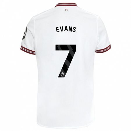 Kandiny Kinder Lisa Evans #7 Weiß Auswärtstrikot Trikot 2023/24 T-Shirt