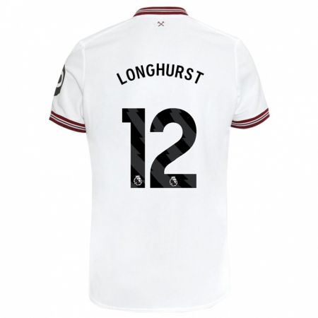 Kandiny Kinder Kate Longhurst #12 Weiß Auswärtstrikot Trikot 2023/24 T-Shirt
