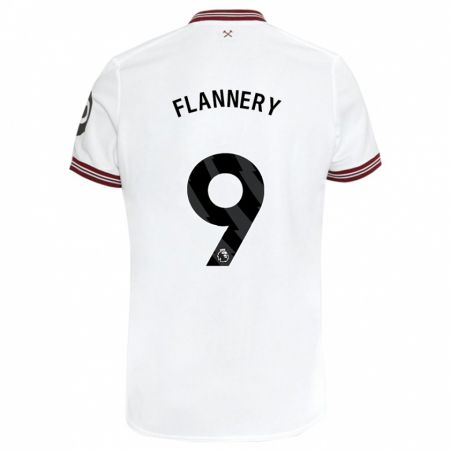Kandiny Kinder Keira Flannery #9 Weiß Auswärtstrikot Trikot 2023/24 T-Shirt