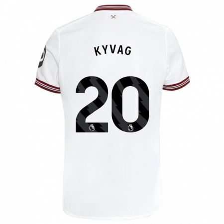 Kandiny Kinder Thea Kyvag #20 Weiß Auswärtstrikot Trikot 2023/24 T-Shirt