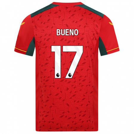 Kandiny Kinder Hugo Bueno #17 Rot Auswärtstrikot Trikot 2023/24 T-Shirt