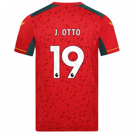 Kandiny Kinder Jonny Otto #19 Rot Auswärtstrikot Trikot 2023/24 T-Shirt