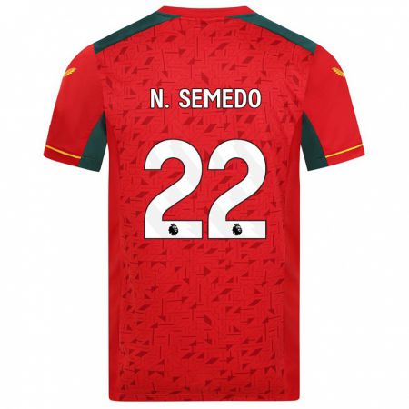 Kandiny Kinder Nélson Semedo #22 Rot Auswärtstrikot Trikot 2023/24 T-Shirt