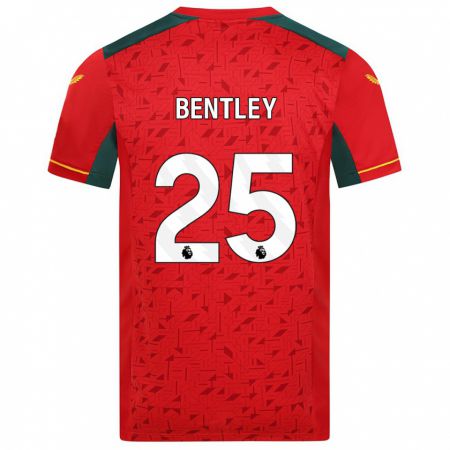 Kandiny Kinder Daniel Bentley #25 Rot Auswärtstrikot Trikot 2023/24 T-Shirt