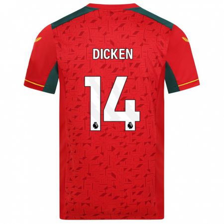 Kandiny Kinder Amy Dicken #14 Rot Auswärtstrikot Trikot 2023/24 T-Shirt