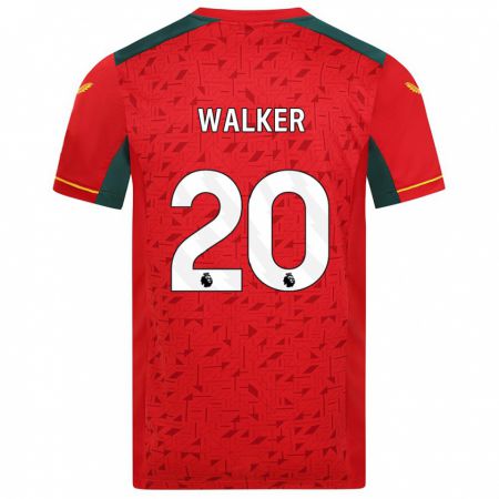 Kandiny Kinder Lowri Walker #20 Rot Auswärtstrikot Trikot 2023/24 T-Shirt