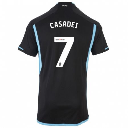 Kandiny Kinder Cesare Casadei #7 Schwarz Auswärtstrikot Trikot 2023/24 T-Shirt