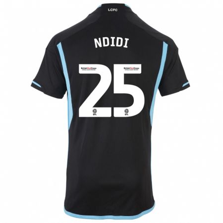 Kandiny Kinder Wilfred Ndidi #25 Schwarz Auswärtstrikot Trikot 2023/24 T-Shirt