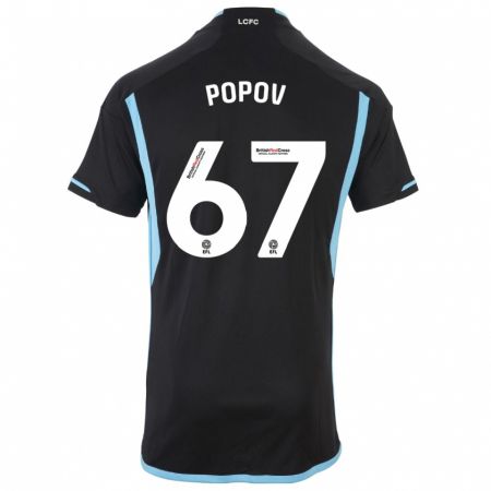 Kandiny Kinder Chris Popov #67 Schwarz Auswärtstrikot Trikot 2023/24 T-Shirt