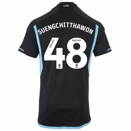 Kandiny Kinder Thanawat Suengchitthawon #48 Schwarz Auswärtstrikot Trikot 2023/24 T-Shirt