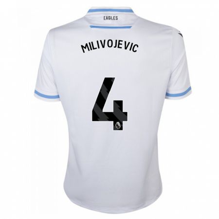 Kandiny Kinder Luka Milivojevic #4 Weiß Auswärtstrikot Trikot 2023/24 T-Shirt