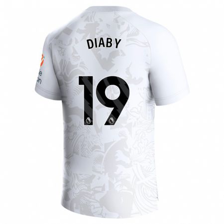 Kandiny Kinder Moussa Diaby #19 Weiß Auswärtstrikot Trikot 2023/24 T-Shirt