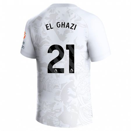 Kandiny Kinder Anwar El Ghazi #21 Weiß Auswärtstrikot Trikot 2023/24 T-Shirt