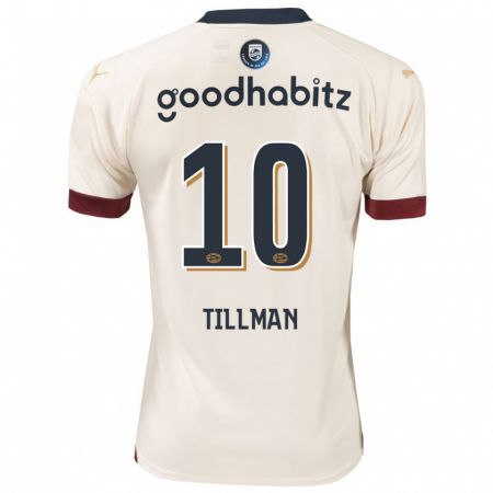 Kandiny Kinder Malik Tillman #10 Cremefarben Auswärtstrikot Trikot 2023/24 T-Shirt