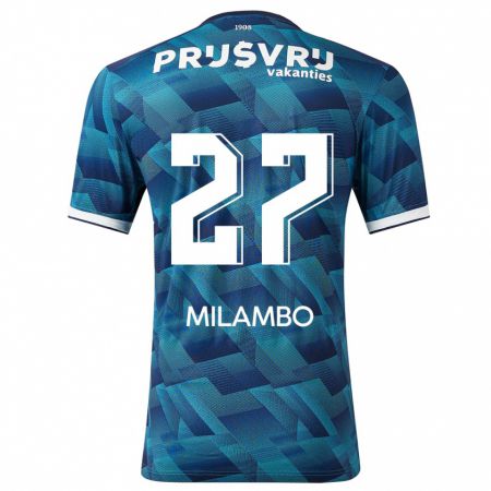 Kandiny Kinder Antoni Milambo #27 Blau Auswärtstrikot Trikot 2023/24 T-Shirt