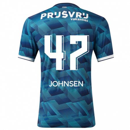 Kandiny Kinder Mikael Torset Johnsen #47 Blau Auswärtstrikot Trikot 2023/24 T-Shirt