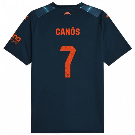 Kandiny Kinder Sergi Canós #7 Marineblau Auswärtstrikot Trikot 2023/24 T-Shirt