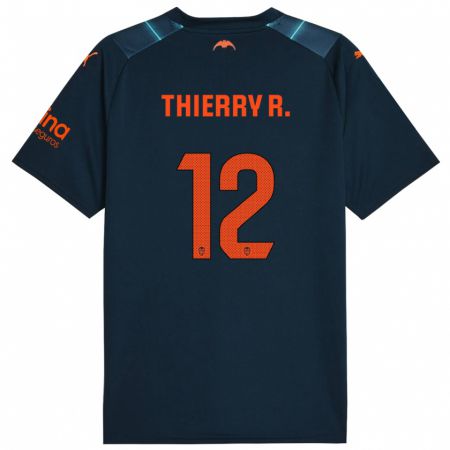 Kandiny Kinder Thierry Correia #12 Marineblau Auswärtstrikot Trikot 2023/24 T-Shirt