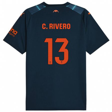 Kandiny Kinder Cristian Rivero #13 Marineblau Auswärtstrikot Trikot 2023/24 T-Shirt