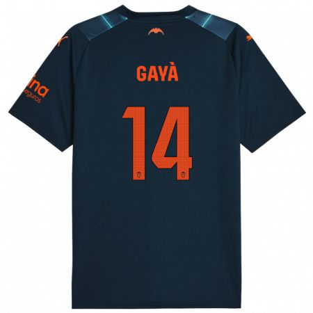 Kandiny Kinder José Gayà #14 Marineblau Auswärtstrikot Trikot 2023/24 T-Shirt