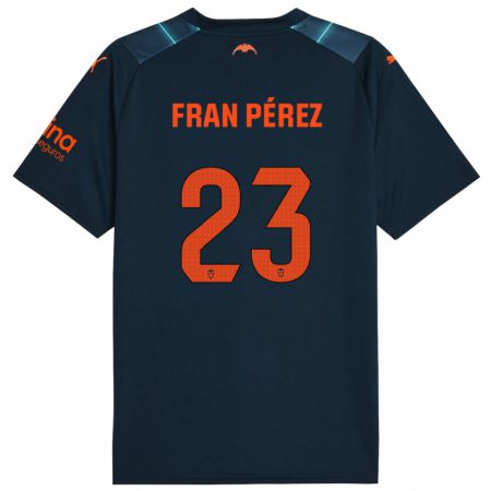 Kandiny Kinder Fran Pérez #23 Marineblau Auswärtstrikot Trikot 2023/24 T-Shirt