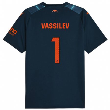 Kandiny Kinder David Vassilev #1 Marineblau Auswärtstrikot Trikot 2023/24 T-Shirt