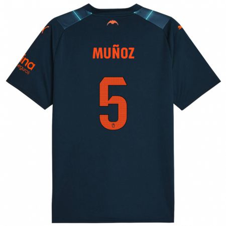 Kandiny Kinder Iván Muñoz #5 Marineblau Auswärtstrikot Trikot 2023/24 T-Shirt