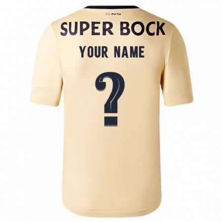 Kandiny Kinder Ihren Namen #0 Beige-Gold Auswärtstrikot Trikot 2023/24 T-Shirt